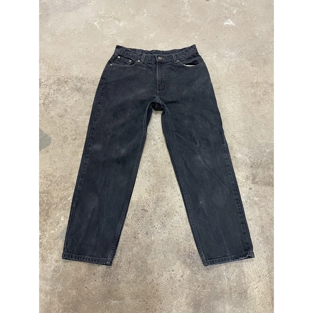 Levis 512 Jeans Womens 14 Petite Black Charcoal Wash Slim Fit Straight Leg Denim